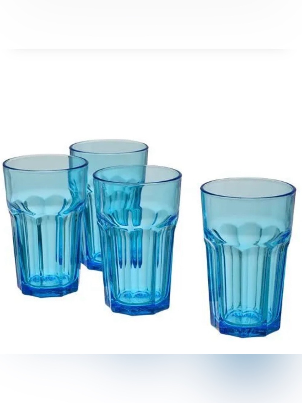 Set of 4 Bright Blue “Pokal” IKEA Glasses 14 Ounces EUC